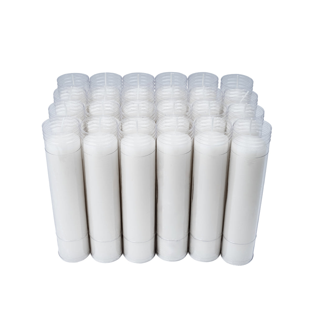 Caja de 24 Velones Litúrgicos Blancos Grandes (26x6 cm) – Velas de Parafina de Alta Duración (8 Días)