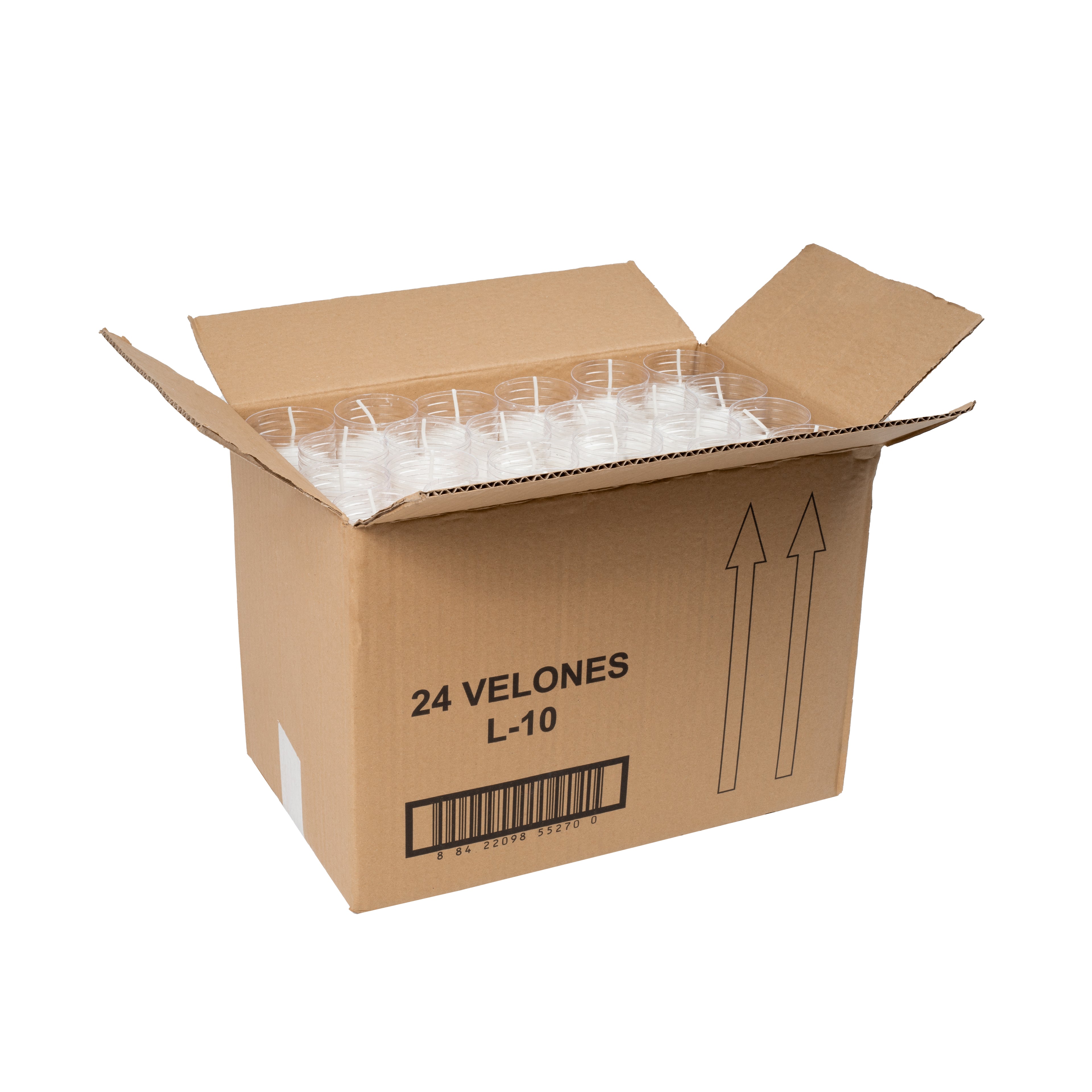 Caja de 24 Velones Litúrgicos Blancos Grandes (26x6 cm) – Velas de Parafina de Alta Duración (8 Días)