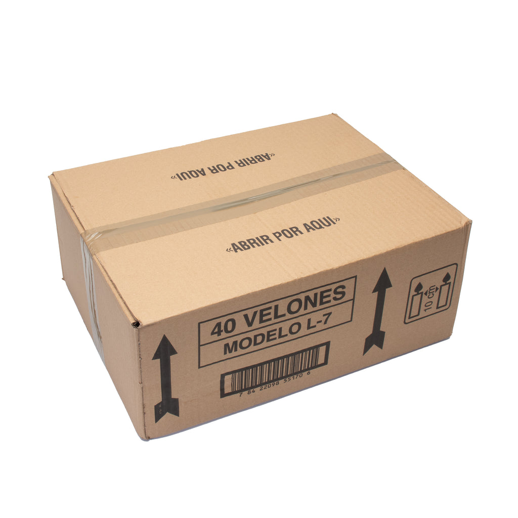 Caja de 40 Velones Litúrgicos Rojos Grandes (16x6 cm) – Duración 4 Dias y Máxima Seguridad.