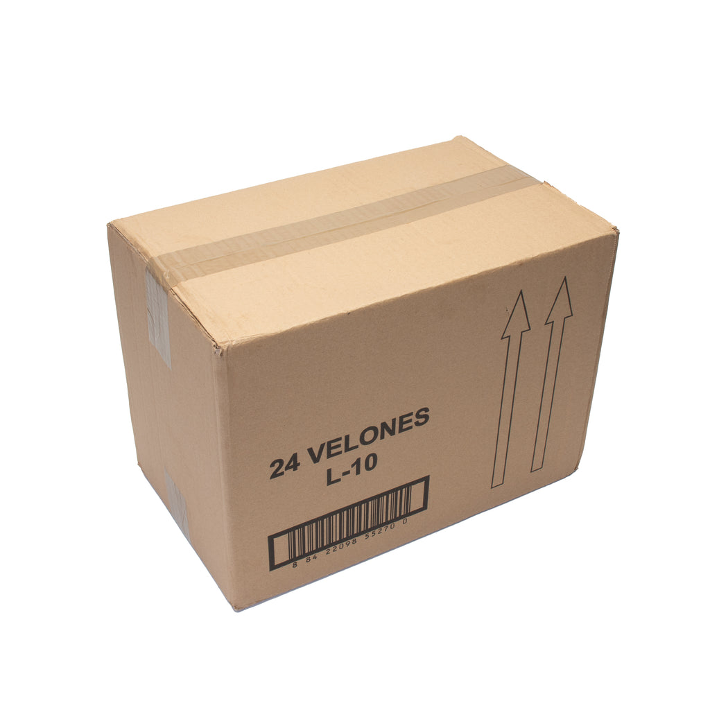 Caja de 24 Velones Litúrgicos Rojos Extra Altos (26,5 x 6 cm) – Máxima Duración de 8 Días.