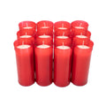 Caja de 12 Velones Litúrgicos Rojos Grandes y Gruesos (16,5 x 6,5 cm) – Máxima Duración de 4 Días y Medio