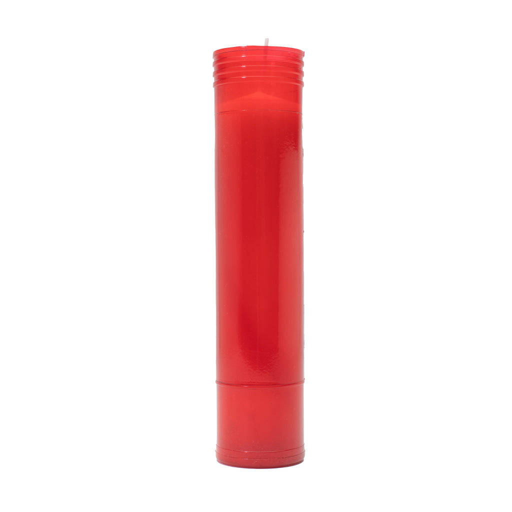 Caja de 24 Velones Litúrgicos Rojos Extra Altos (26,5 x 6 cm) – Máxima Duración de 8 Días.